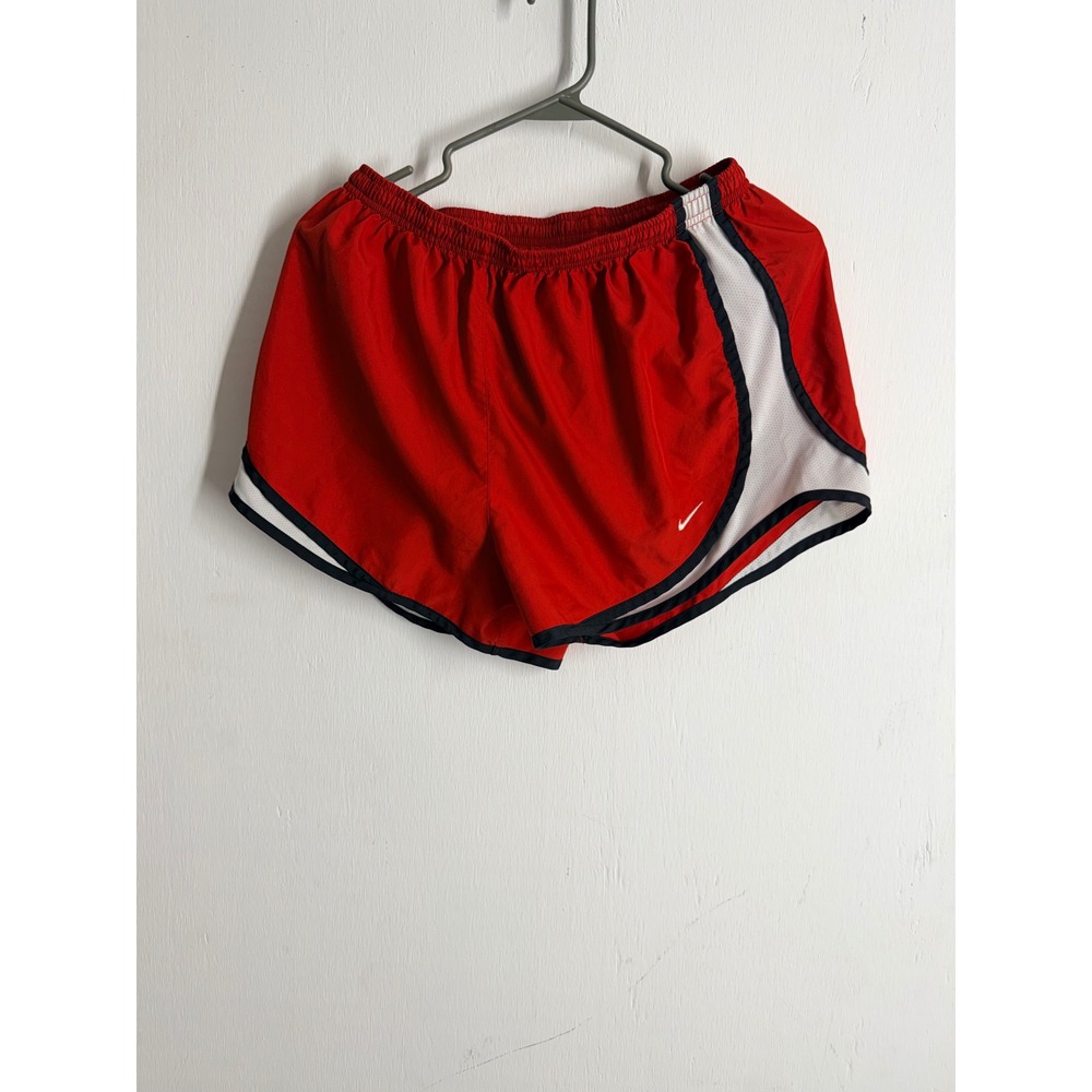 Nike Dri-FIT Tempo Running Shorts Red White Black Mesh Trim Womens Large